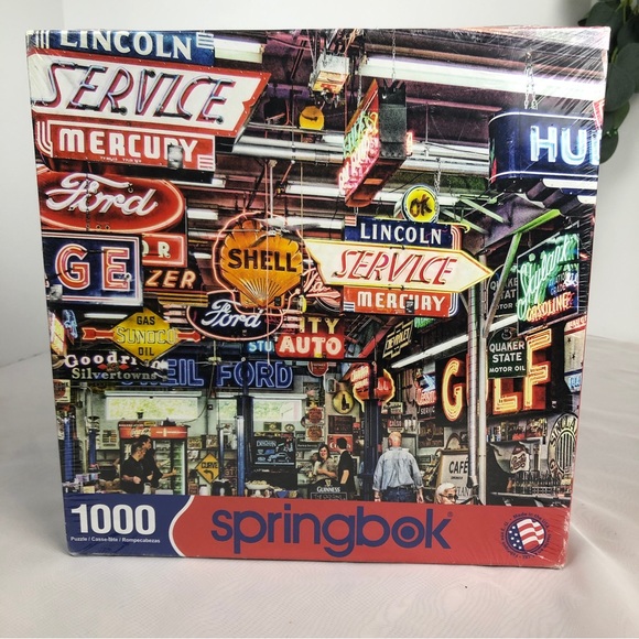 Springbok Puzzle American Icons Auto Oil Gas Signs Factory Sealed Iconic - Picture 1 of 9